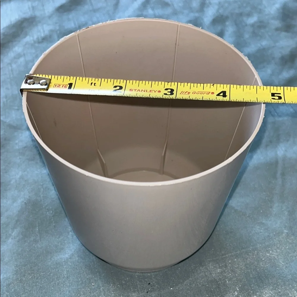 Elegant Gray and Cream Plastic Planters Set Of 2